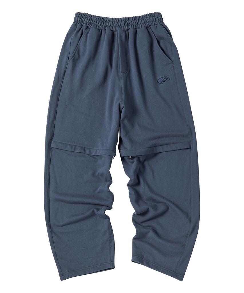 TRAVEL Open-Knee Sweat Balloon Pants Dark Blue