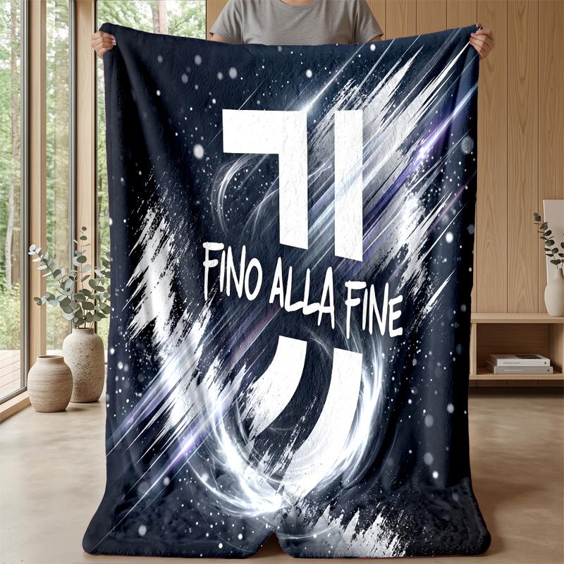 Juventus FC Theme blanket Soft Flannel Blanket Plush Throw Blanket Cozy Sofa Bed Blanket for Home Decor