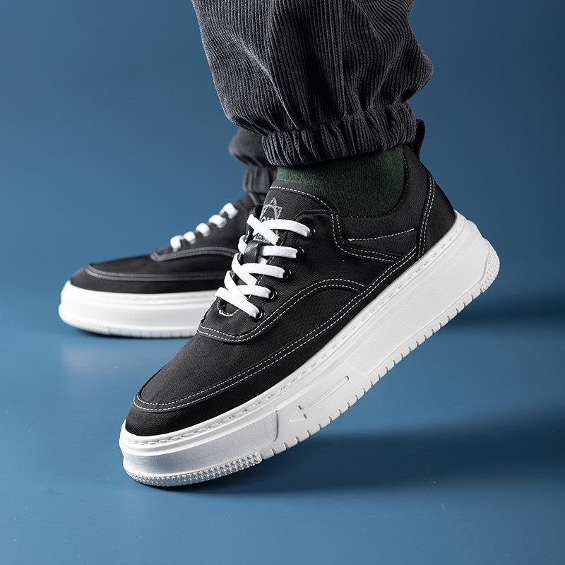 Модные тканевые туфли мужские весенне-летние мужские туфли-лоферы на одной педали, японские повседневные туфли на платформе, легкие мягкие кеды, мужские парусиновые туфли