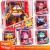 AULDEY Оригинальные Super Wings Робот-трансформер Большого размера Полный набор Джетт Диззи Голден Бой Версия Ангар Игрушка для мальчиков Подарок