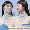 Sunscreen Veil Ice Silk UV-Protection Face Scarf for Women - Breathable, Thin, and Neck Gaiter Style for Summer