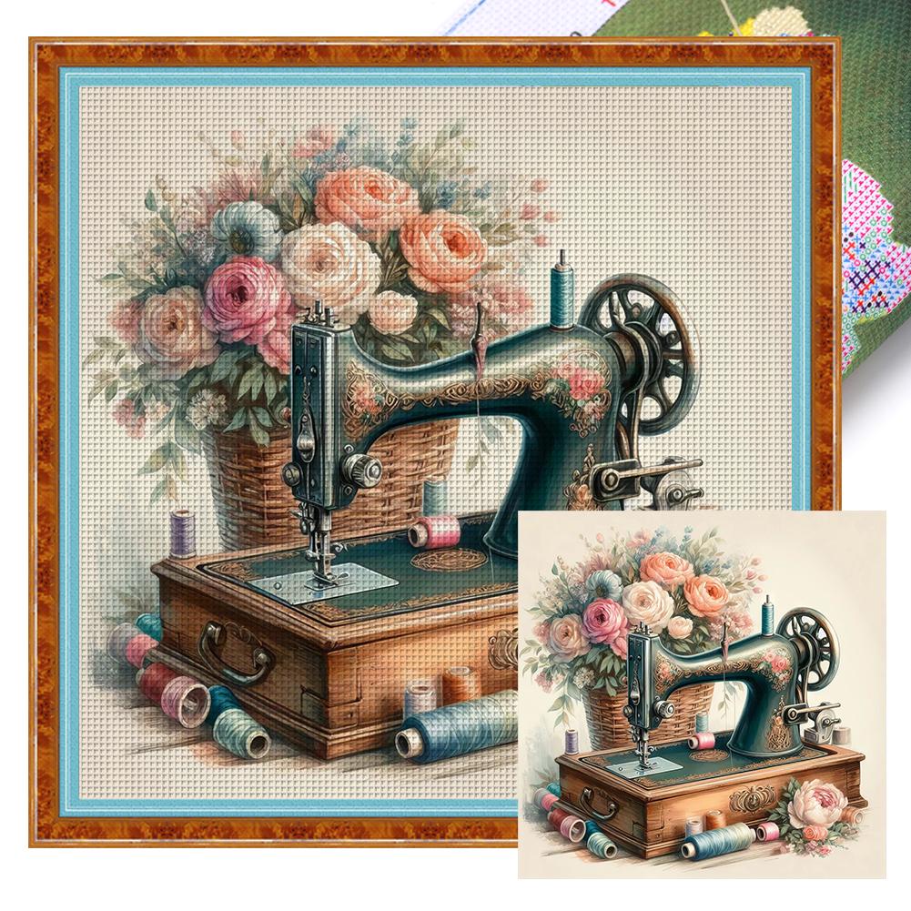 Полный комплект для вышивки крестом из эко-хлопка 11CT Printed Flower Art