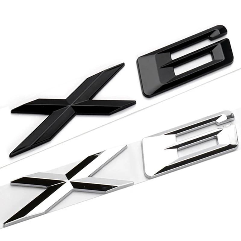 3D ABS Black Chrome Letters Cars Rear Trunk Emblem Badge For BMW X6 E71 F16 E72 G06 Stickers Lettering Accessories uq2