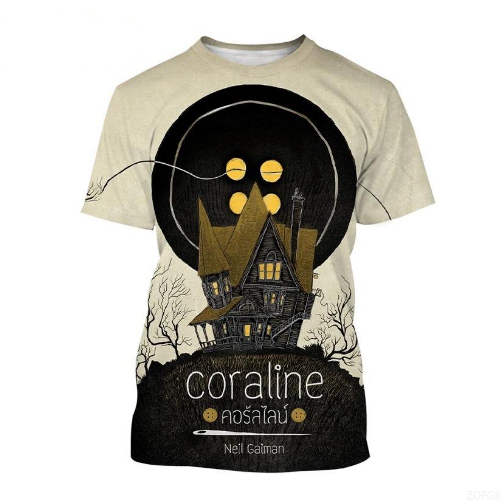 Новый Летний 3D Мультяшный Ужасы Аниме Модный Принт Повседневный Персонализированный Круглый Вырез Удобный Короткий Рукав