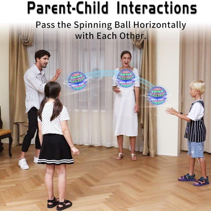 Летающий шар-шар Летающий шар-игрушка Волшебный спиннер с ручным управлением Вихревой дрон-игрушка Перезаряжаемый бумеранг со светодиодной подсветкой, вращающейся на 360°