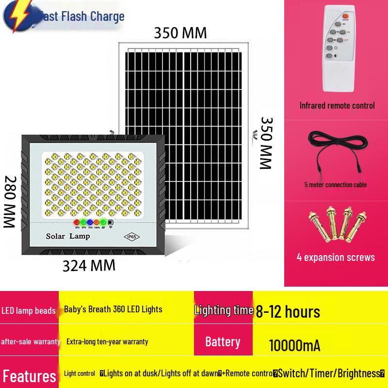 Сверхъяркие водонепроницаемые солнечные прожекторы для наружного освещения двора и улицы