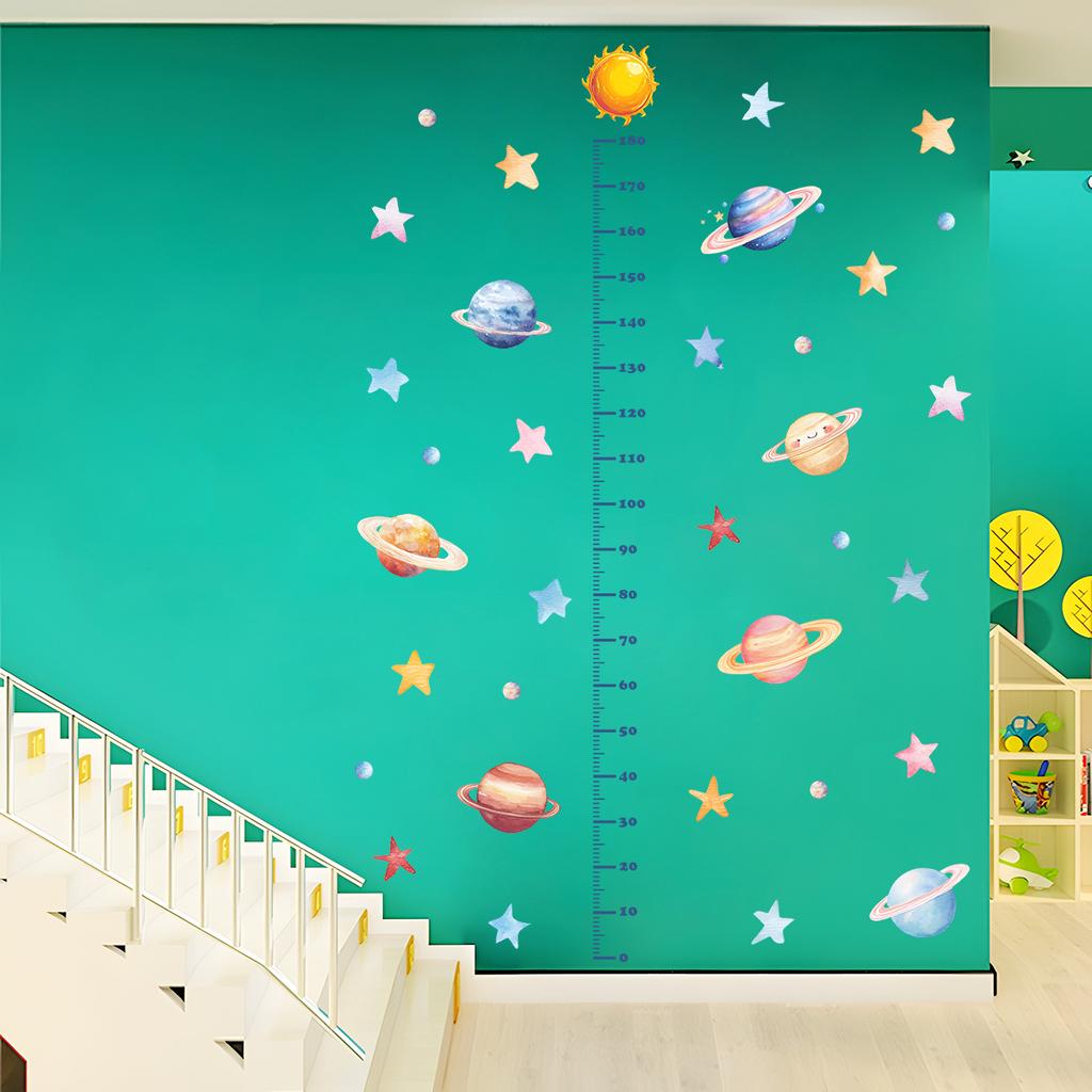 Мультяшная Космическая Планета Ростомер Наклейка на Стену Съемный Декор для Спальни Гостиной Детской Комнаты