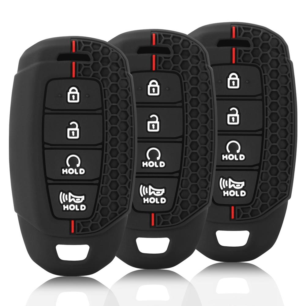 Silicone Car Key Fob Case Cover For Hyundai I30 Ix35 KONA Encino Solaris Azera Grandeur Ig Accent Santa Fe Palisade Keychain