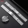 Stainless Steel Watch Band Adjustable Silver Metal Bracelet Universal Folding Buckle Strap 18mm 20mm 22mm Watch Belt Accessories