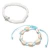 2PCS Shell Rice Beads Anklets Set Braided Rope  Fashion   Girl