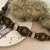 PU Leather Furry Waistband Faux Fur Y2K Waistband Vintage Leather Fur Belt  Daily