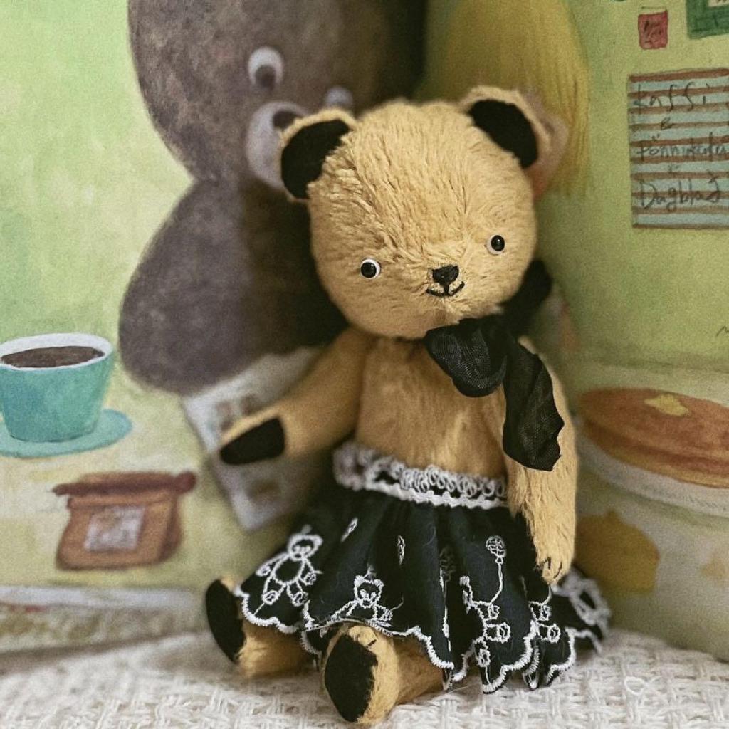 [USED] Teddy bear stuffed animal handmade handmade bear black Mimi-chan