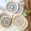 Round Placemats, Round Boho Tassels Place Mat for Dining Table Heat Insulation Table Mat for Kitchen 13 Inches