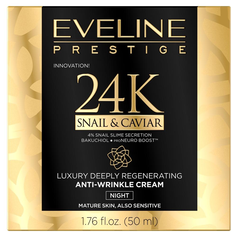Eveline Luxe Renewal Night Cream 50ml - 24K Snail & Caviar Anti-Wrinkle Formula for Youthful Skin