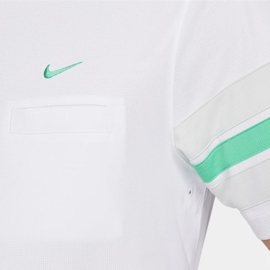 Nike Мужская рубашка поло с коротким рукавом Dri-Fit Unscripted с двухцветным вышитым логотипом, белая DX9217-101