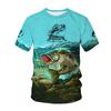 New Deep Sea Fishing Printed Tss Shirts Men's 3D Outdoor Fisherman O Collar Short-sleeved Y2k Tops Men's and Women's Hunting F