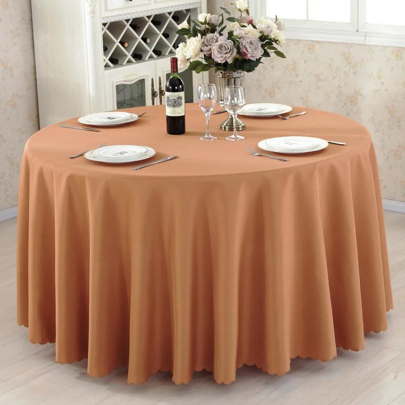 Solid Round Polyester Tablecloth for Wedding Banquet Birthday Party Holiday Celebration Hotel Event Decoration