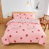 Комплект постельного белья Kawaii Strawberry, розовые комплекты одеял, милые двусторонние пододеяльники для девочек, декор женской комнаты, мягкое одеяло, покрывало