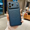 For Magsafe Magnetic Fashion Matte Leather Phone Case For iPhone 17 16 15 14 13 Pro Max Plus Instantly Turn 17 Big Window Cover