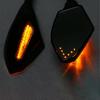 2Pcs Motorcycle Handlebar Mount Rearview Mirror with LED Turn Signal Lights