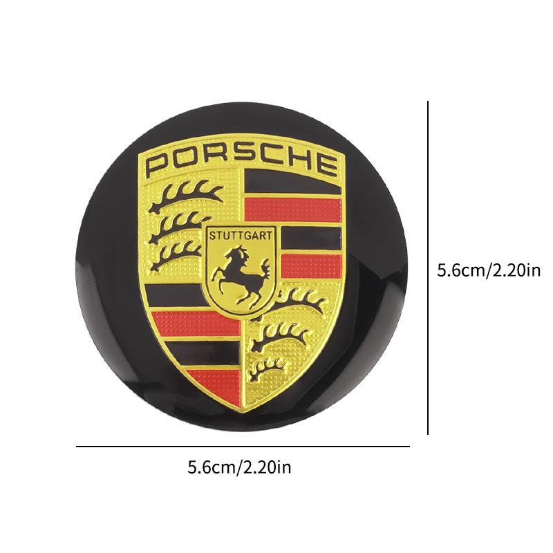 blbn4 4pcs 56MM For Porsche Panamera Macan Boxster Cayman Cayenne 911 718 Car Wheel Center Hub Cap Badge Logo Sticker Accessories