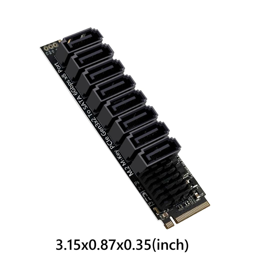 Адаптерная карта M.2 на SATA3.0 ASM1166 6 Гбит/с 8 портов M.2 на SATA 3.0 Riser Card с интеллектуальным индикатором, инструменты в комплекте для настольного ПК