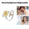 Women's Sunflower Diamond Bee Rotating Anti-stress Open Ring
