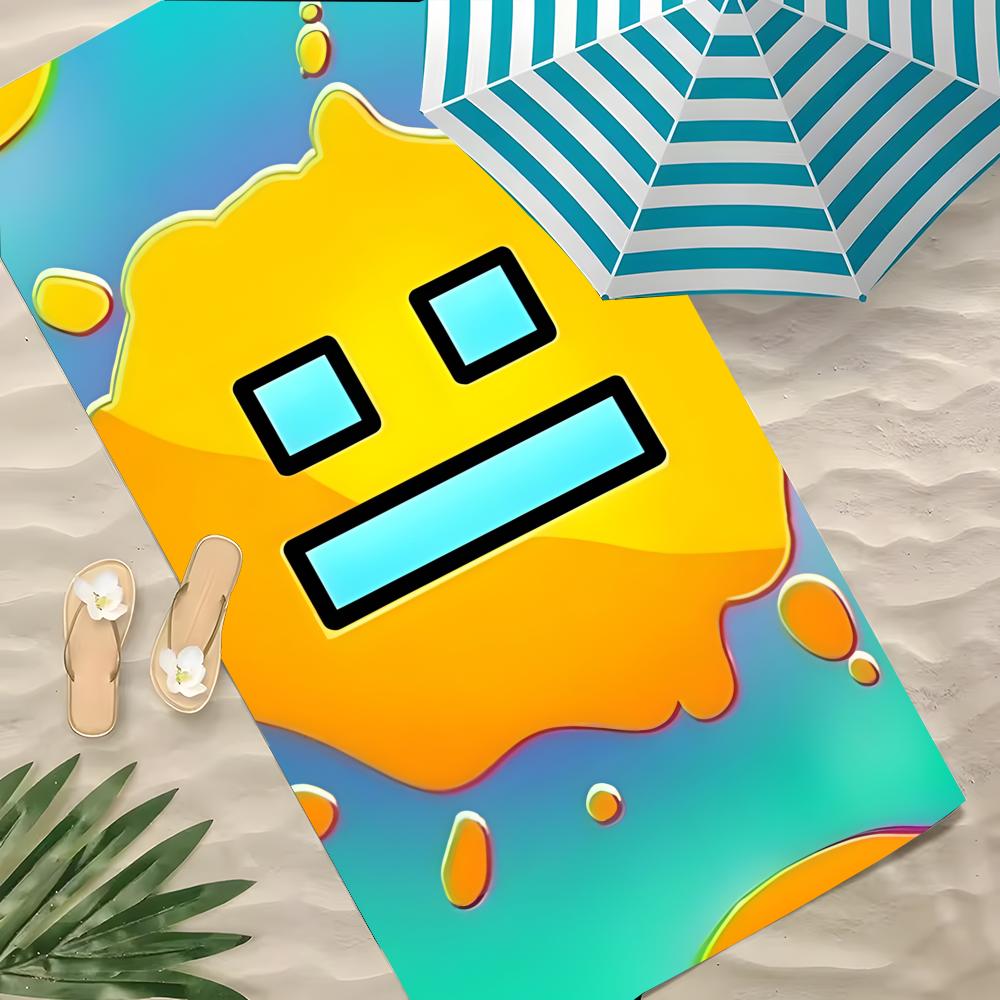 G-Geometry Dash Robtop Games Полотенце Полиэстер Пляжное Полотенце Быстросохнущее Без Песка Банное Полотенце Для Лета Бассейна Путешествий Отпуска
