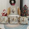 4Pcs Christmas Throw Pillow Cover White Santa Claus Snowman Xmas Tree Reindeer Cushion Cover Xmas Decorative Pillow Cover for Home Sofa Bed Couch
