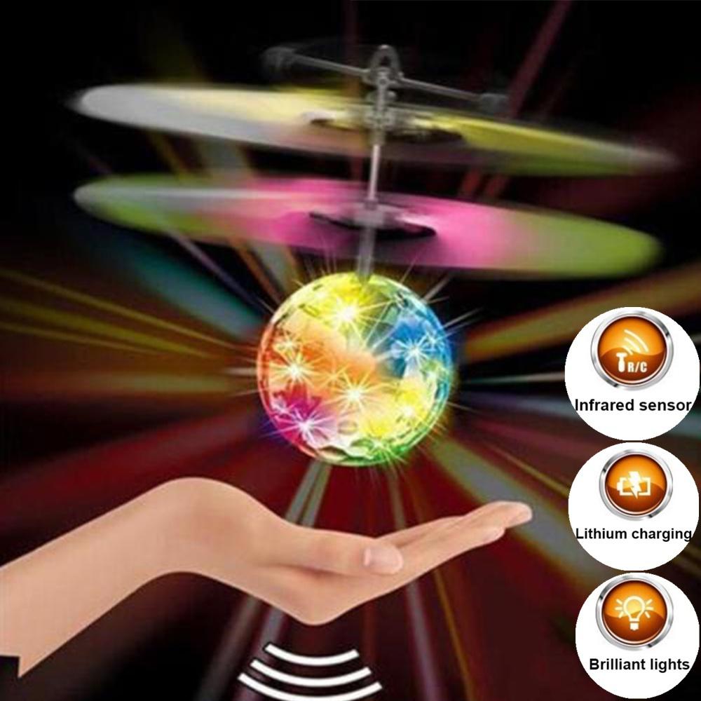 Intelligent Sensing Electric Flying Magic Ball Colorful Lights Crystal Ball Flying Toy Kids Gift