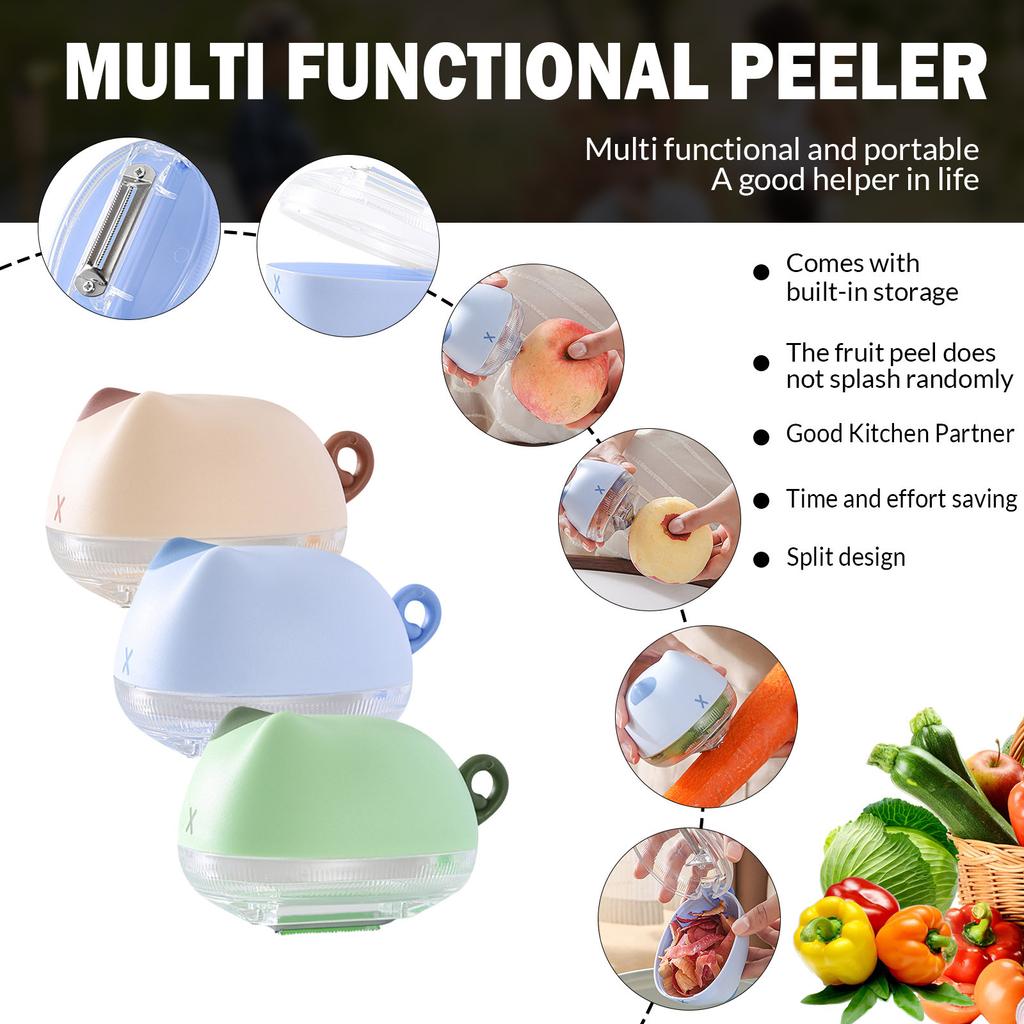 Нож для очистки, новый овощечистка с многофункциональной боковой нержавеющей сталью и овощечисткой для моркови, овощей и фруктов, коробка для ножей для очистки