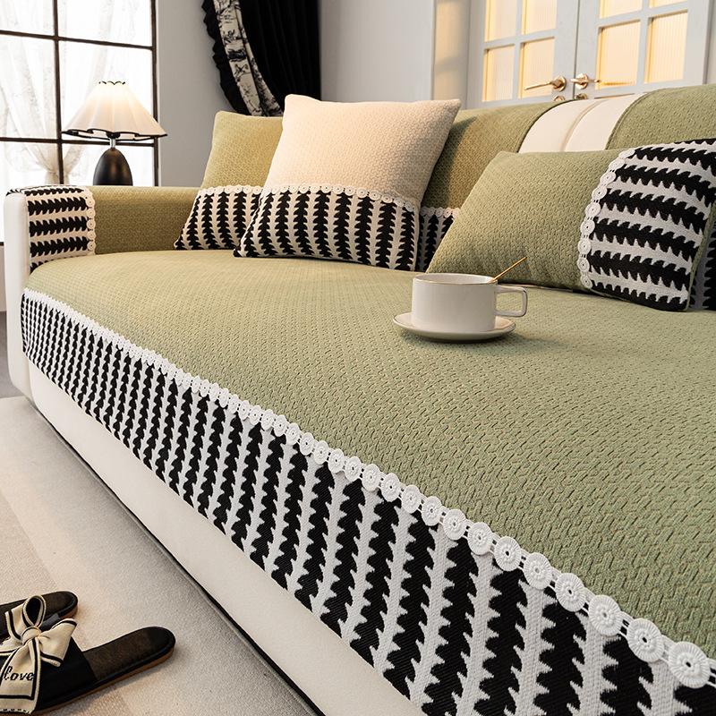 New Chenille Sofa Cushion, All-Season Non-Slip Seat Cushion, High-End Straight Row Sofa Cover Cover Cloth