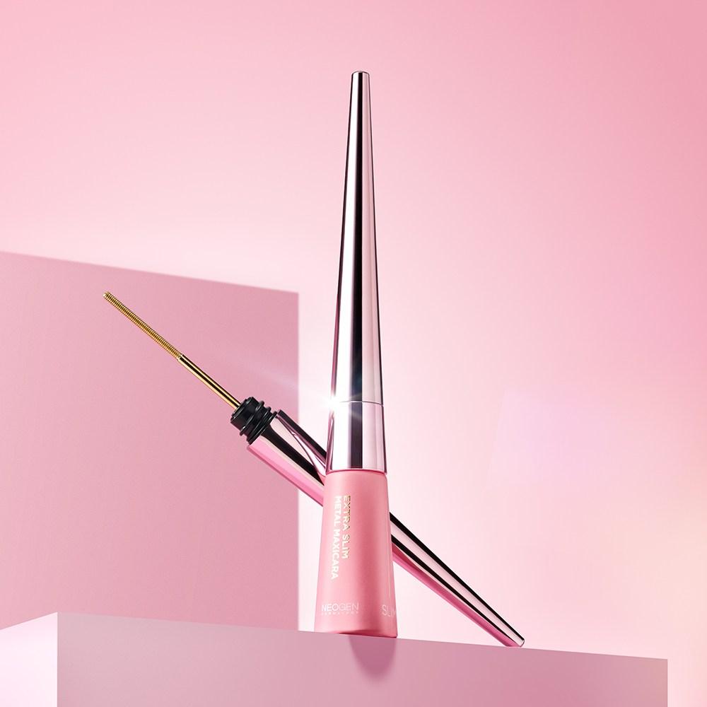 NEOGEN Набор металлических щипцов для завивки ресниц Extra Slim Metal Maxi Mascara Black & Pink, черный, 1 комплект