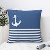 Якорь для полос Синий Белый Морской Наволочка для декоративной подушки Квадратная наволочка Чехлы для подушек Наволочка для кровати 18"