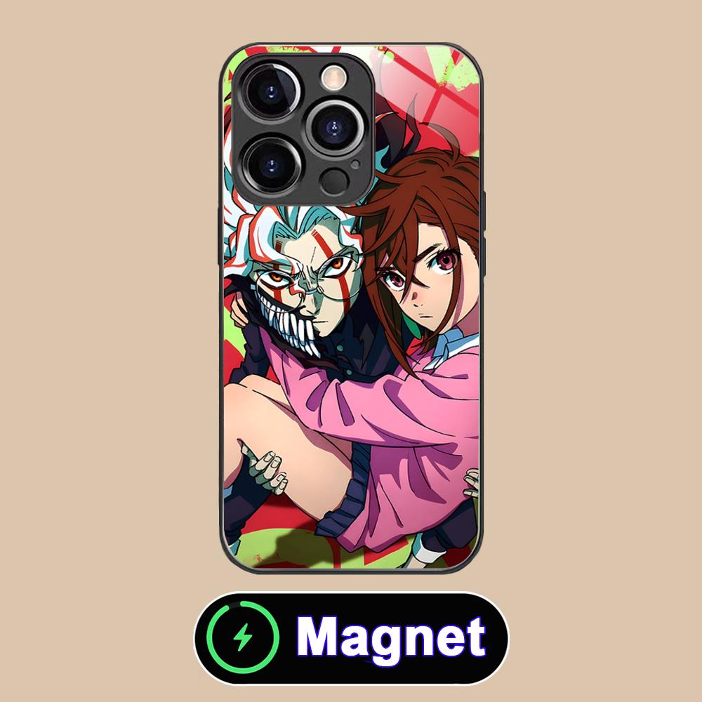 Anime Dandadan Glass MagSafe Mobile Phone Case for iPhone 17 16 15 14 13 12 11 Air Pro Max Plus Mini Colorful Cover