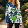 Women's Fashion Casual Christmas Print Pullover Long-Sleeve Hooded Sweatshirt