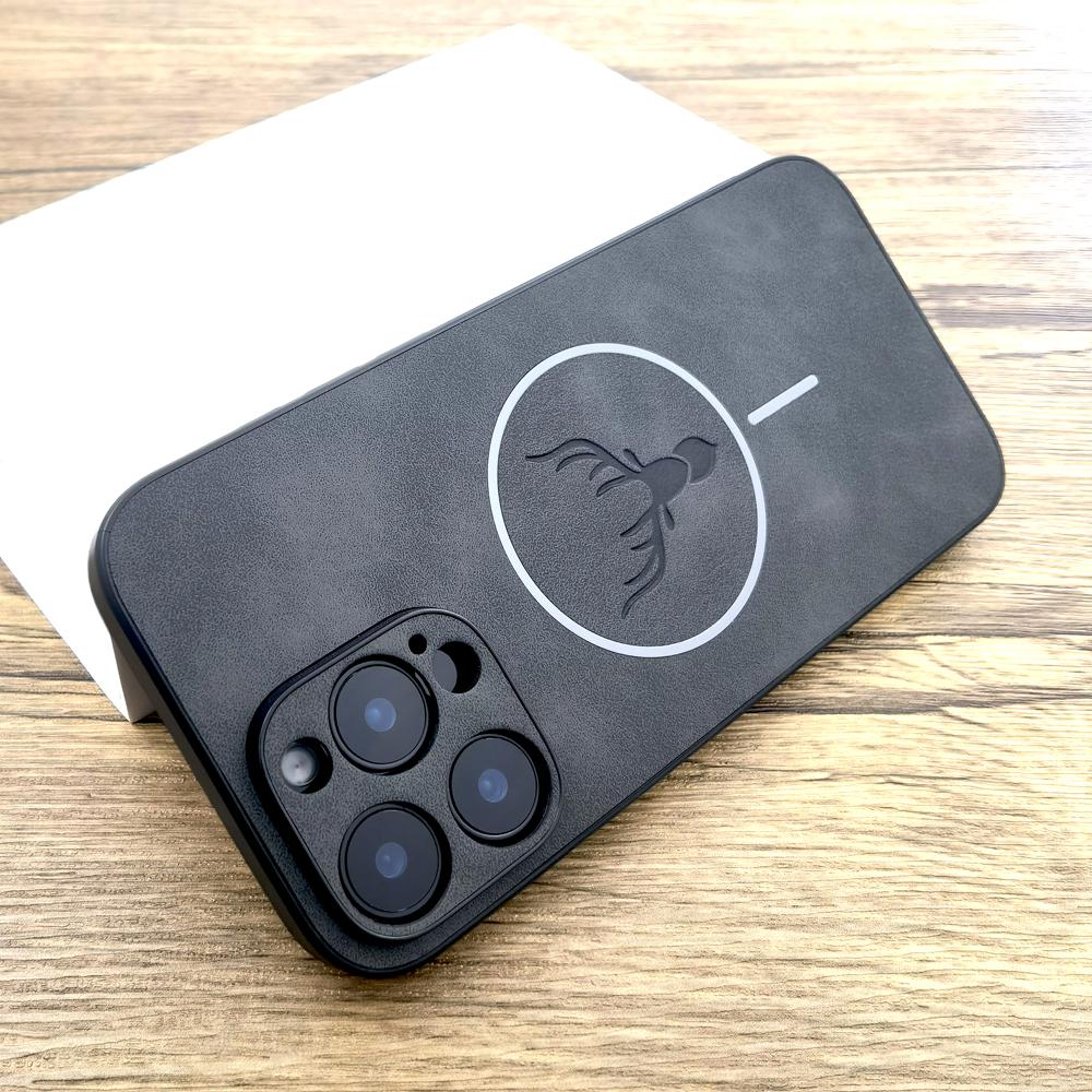 Чехол-ретрактор из искусственной кожи для iPhone 17 Air 16 15 14 13 12 11 Pro Max 16Pro 15Pro 14Pro Magsafe Mag Safe Беспроводная зарядка Обложка