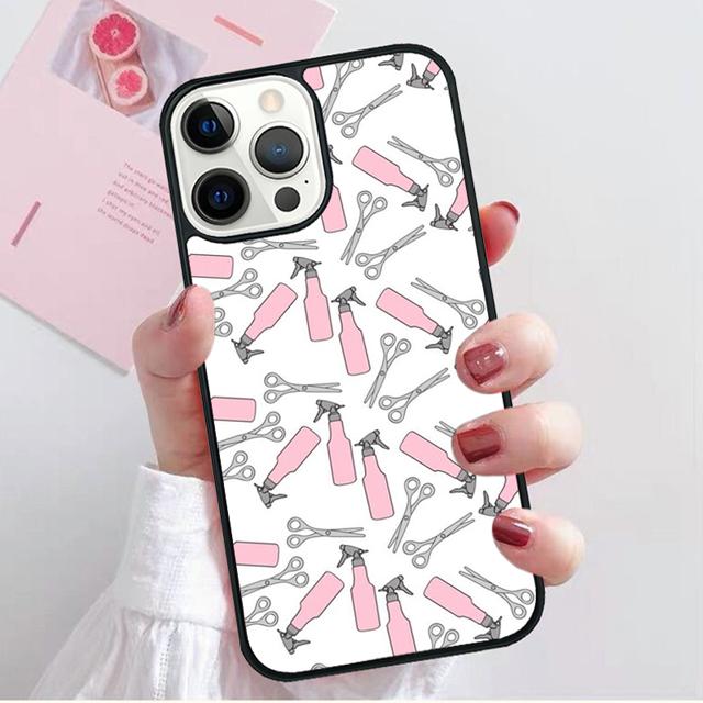 Ножницы парикмахера Щетка Переключатель Чехол для телефона для iPhone 17 Air 16 15 14 13 11 12 Pro Max Plus Корпус Coque