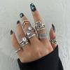 Bohemian Vintage Open Multi-joint Ring Set of 8 Pieces Feather Ring R