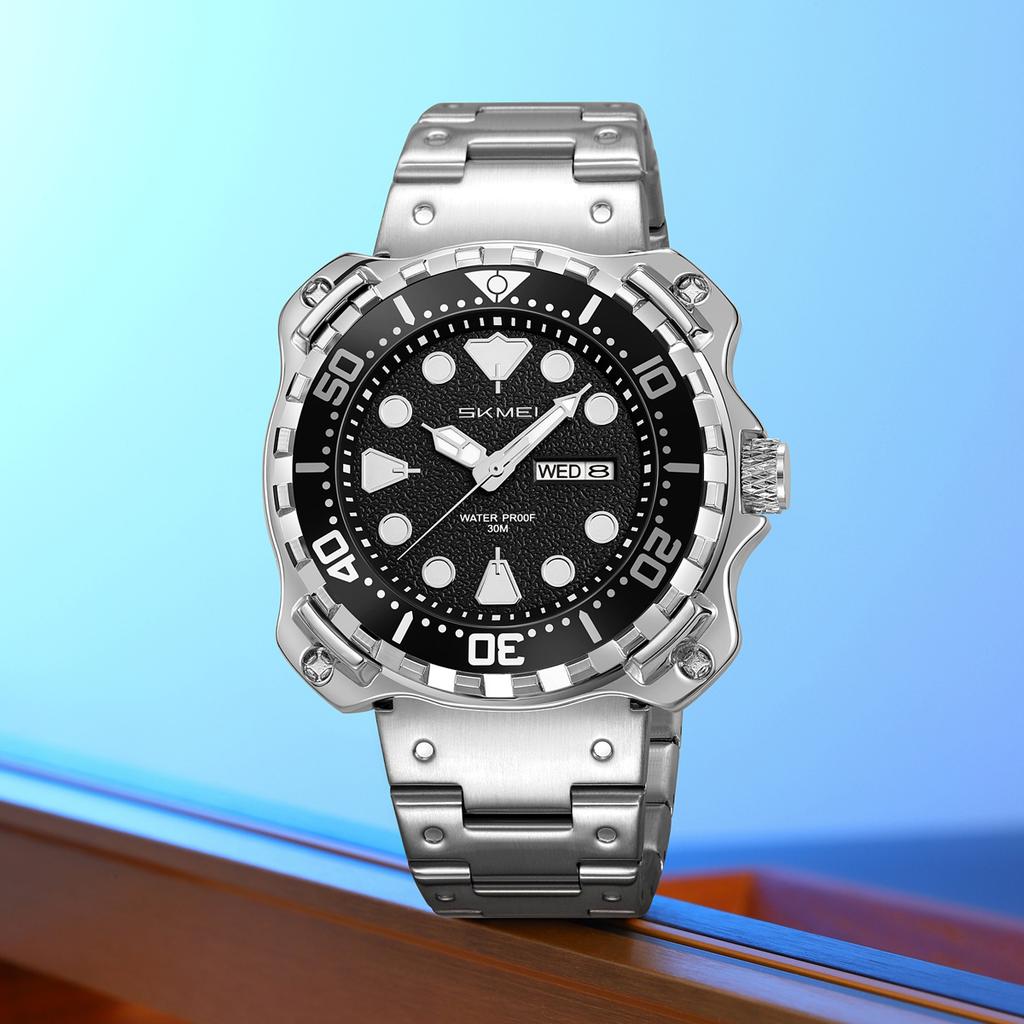 Модные мужские часы Роскошные водонепроницаемые часы для мужчин Кварцевые часы с датой Светящиеся часы+Коробка