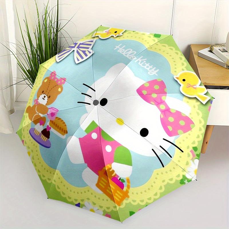 1pc Hello Kitty Spring Picnic Umbrella with Plastic Handle,Suitable for All Seasons Home Travel Outdoor UmbrellaSanlio705