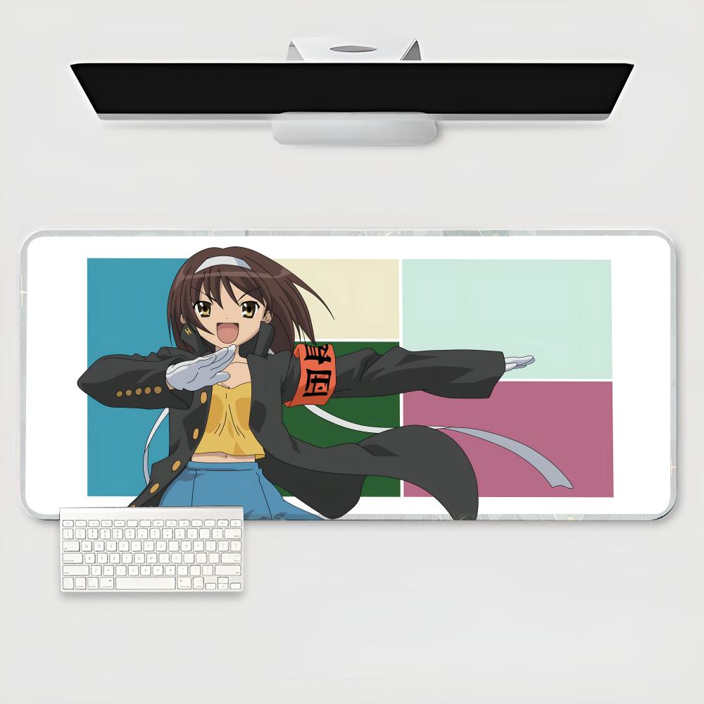 Коврик для мыши The Melancholy of Haruhi Suzumiya игровая клавиатура XXL Коврик для мыши Большой Компьютер Ноутбук Нескользящий Коврик для стола Клавиатура Коврик для мыши