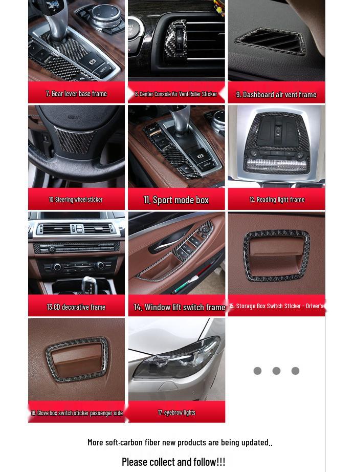 Наклейка на воздуховод из углеволокна для BMW 5 серии F10 528/525li 2011-17 годов, консоль