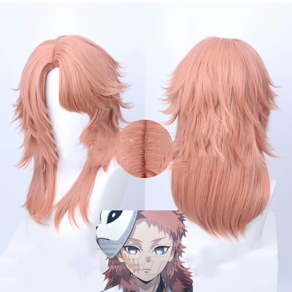 HAIRJOY Синтетические парики для косплея Sabito, короткие, кудрявые, розовые, с сеткой для парика