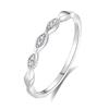 S925 Pure Silver Layered Wedding Ring for Ladies, Small Micro-set Cubic Zirconia Stone Bezel Finger Ring, Ring for The Little Finger