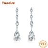 Ювелирные изделия Tancision S925, серьги из чистого серебра, роскошные серьги-капли с инкрустацией из белого бриллианта 7а, циркон, модные