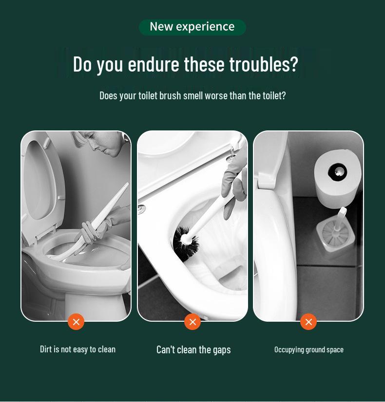 Настенный набор 3-в-1 для туалетной щетки с подставкой для слива – Щетка для чистки без мертвых зон