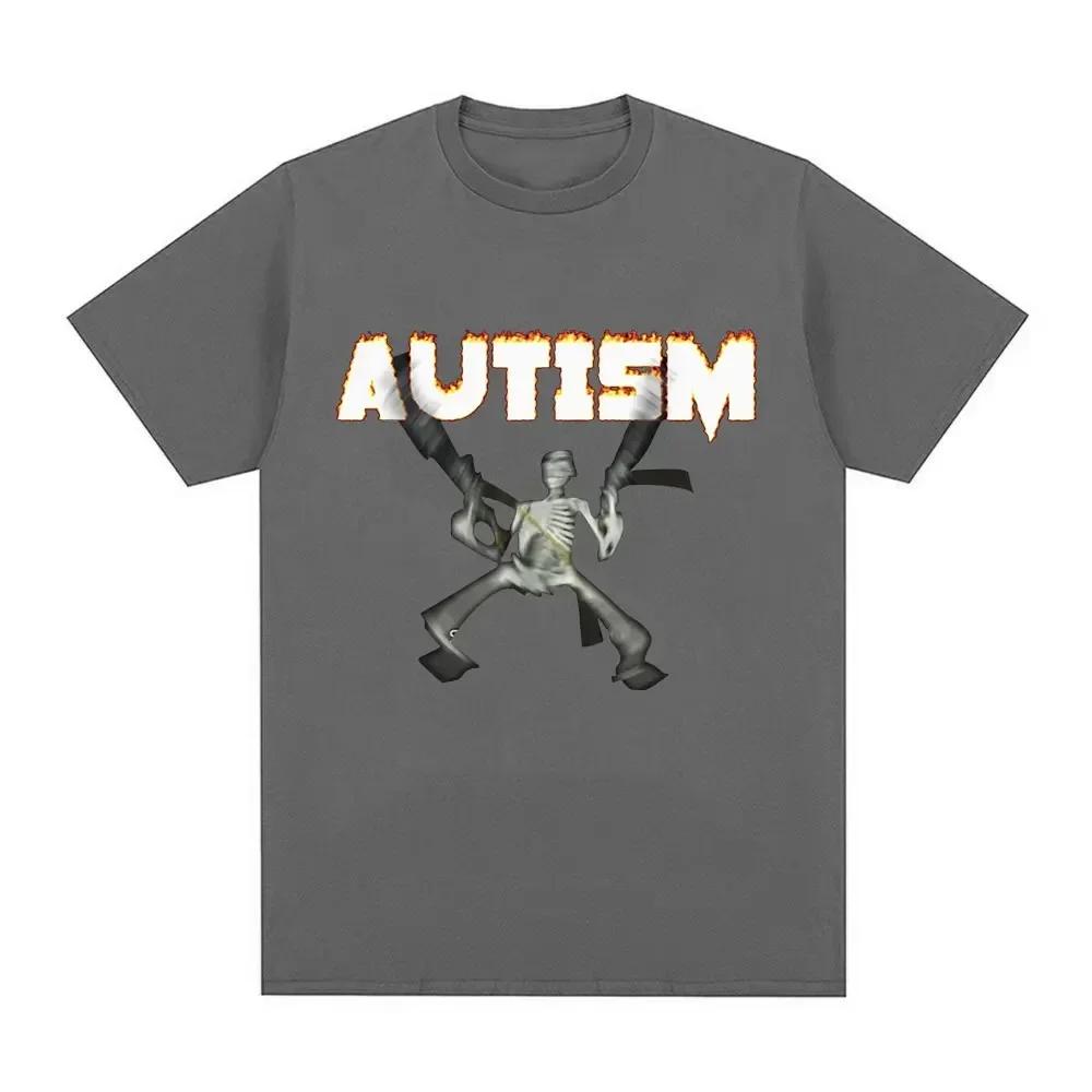Autism Skeleton Meme T Shirt Humor Funny Skull Women Fashion Hip Hop T-shirt Casual Cotton Short Sleeve T-shirts