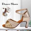 Mid-heel Women/ Girls Latin Dance Shoes Soft Rubber Sole Salsa Tango Modern Square Ballroom Dancing Shoes