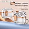 KEYSION Прозрачный чехол с покрытием для наушников AirPods Pro 3 из ТПУ+ПК, противоударный, с подставкой для телефона и крючком, чехол для наушников AirPods Pro 3